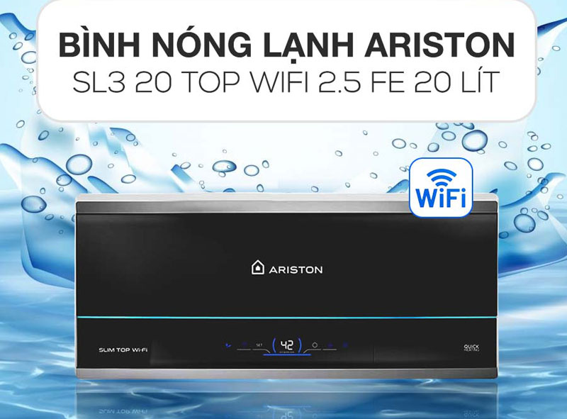 Bình nóng lạnh Ariston Slim3 SL3 20 TOP WIFI - Hàng chính hãng