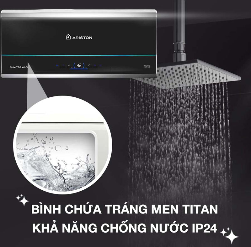 Bình nóng lạnh Ariston Slim3 SL3 20 TOP WIFI - Hàng chính hãng