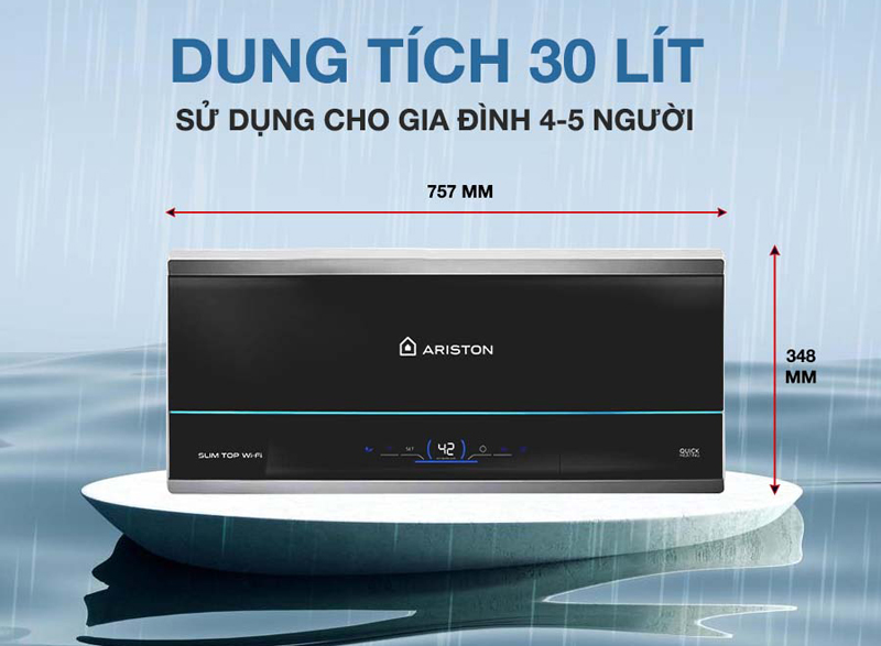 Bình nóng lạnh Ariston Slim3 SL3 30 TOP WIFI - Hàng chính hãng