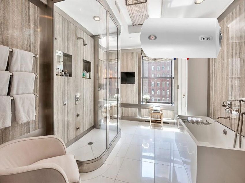 Thiết kế hiện đại, sang trọng của bình nước nóng gián tiếp Ferroli AQUA 100L