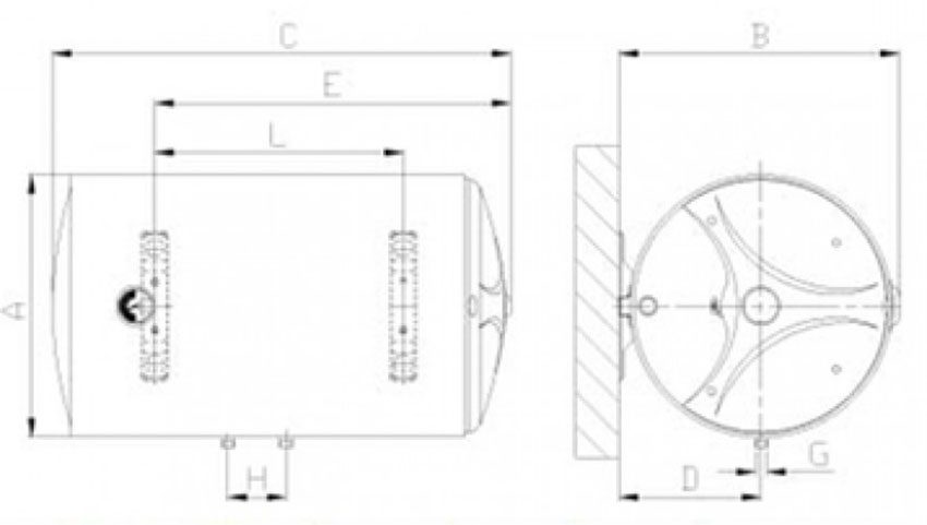 Sơ đồ hoạt động của bình nước nóng gián tiếp Ferroli AQUA 100L