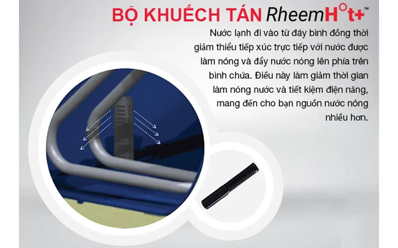 Bình nước nóng gián tiếp 30 lít Rheem RH-RHEEMXC-30W - Hàng chính hãng