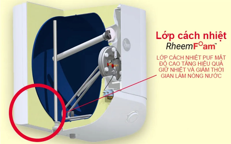 Bình nước nóng gián tiếp 30 lít Rheem RH-RHEEMXC-30W - Hàng chính hãng