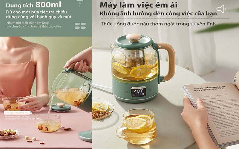 Bình pha trà đa chức năng Bear YSH-C08T1 - Hàng chính hãng