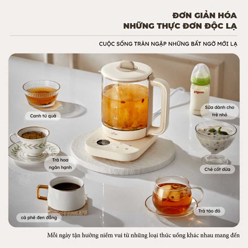 Bình pha trà giữ nhiệt Bear SB-PT15K (1.5L) - Hàng chính hãng