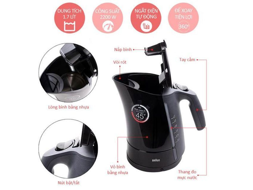 Bình siêu tốc Braun WK 300 ONYX - Hàng chính hãng