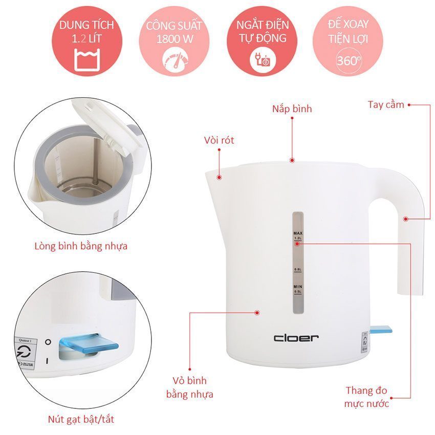 Bình siêu tốc Cloer 4121 - Hàng chính hãng