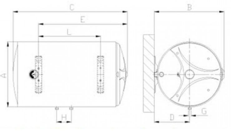 Sơ đồ hoạt động của bình tắm nước nóng gián tiếp Ferroli Hotdog 5L