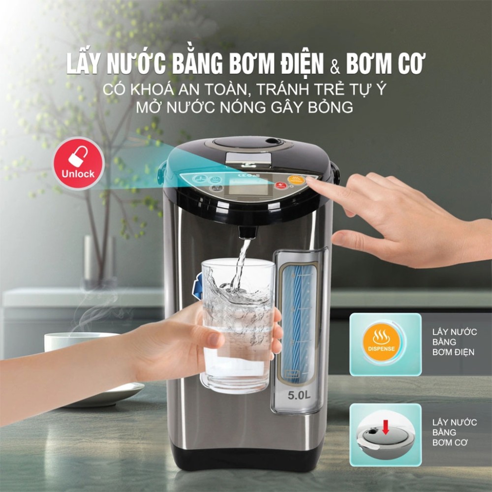 Bình thủy điện Gali GL-5050B - Hàng chính hãng