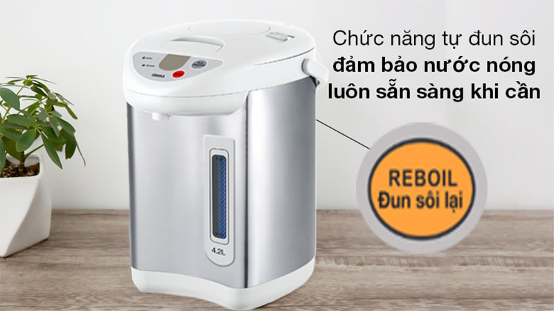 Chức năng đun sôi lại nước của Bình thủy điện Osaka AP42L