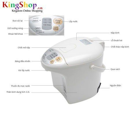 Bình thủy điện Panasonic PABT-NC-EH22PWSY - Dung tích 2.2L - Hàng chính hãng
