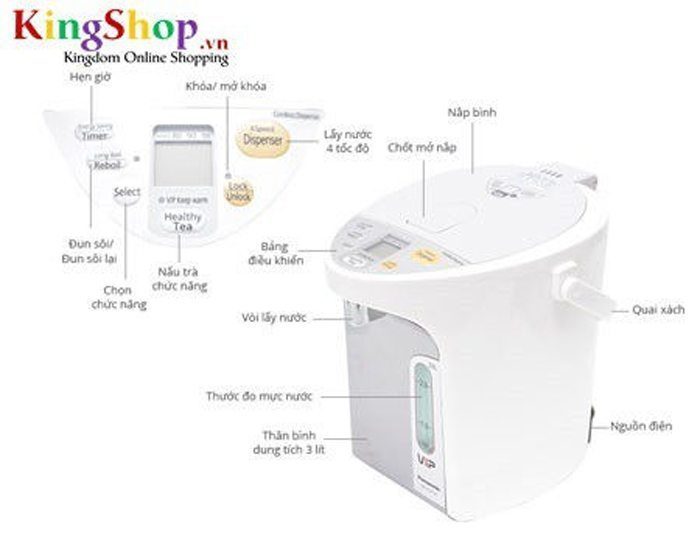 Bình thủy điện Panasonic PABT-NC-HU301PHSY 