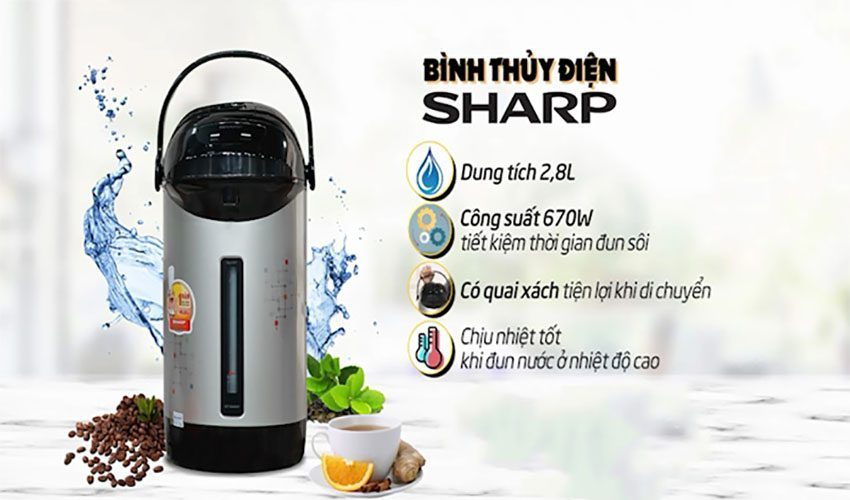 Bình thủy điện Sharp KP-B28SV-SC - Hàng chính hãng
