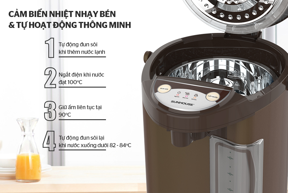 Bình thủy điện Sunhouse SHD1535C 3.5 lít - Hàng chính hãng