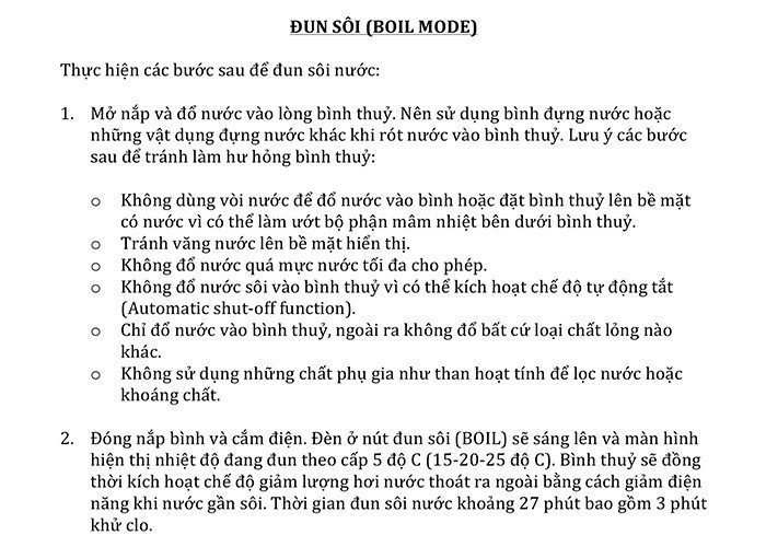 Hướng dẫn sử dụng bình thuỷ điện Zojirushi CD-JUQ30