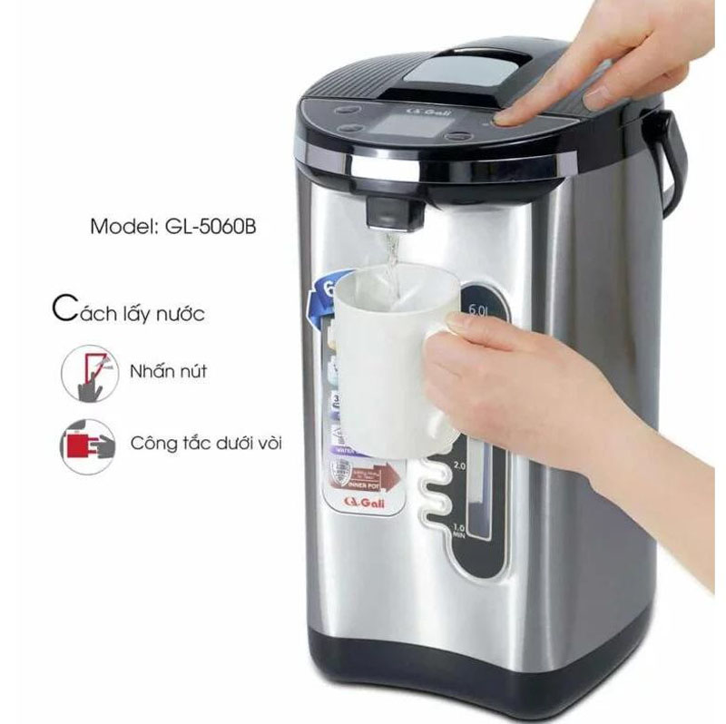 Bình thủy điện Gali GL-5060B - 6 lít - Hàng chính hãng