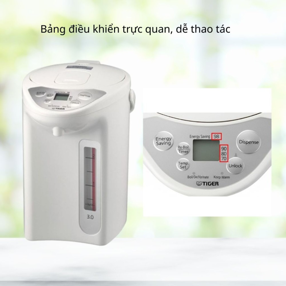 Bình thủy điện Tiger PDR-C30W - Hàng chính hãng