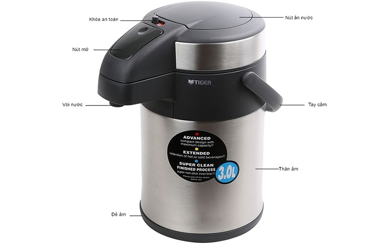 Bình thủy giữ nhiệt Tiger MAA-A302 - Hàng chính hãng