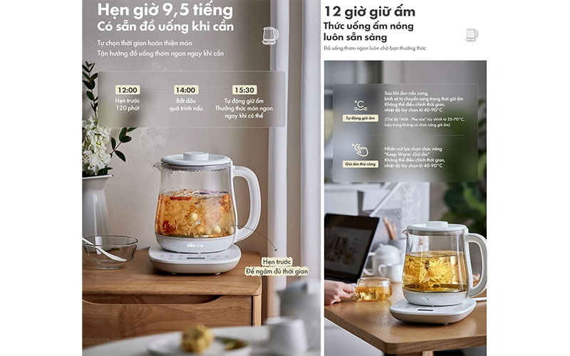 Bình trà đa năng Bear YSH-D15V7 - Hàng chính hãng