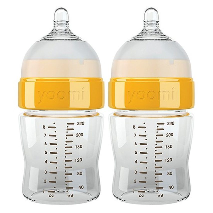 Bộ 2 bình sữa cao cấp PP 240ml Yoomi Y28B.YCCO - Hàng chính hãng