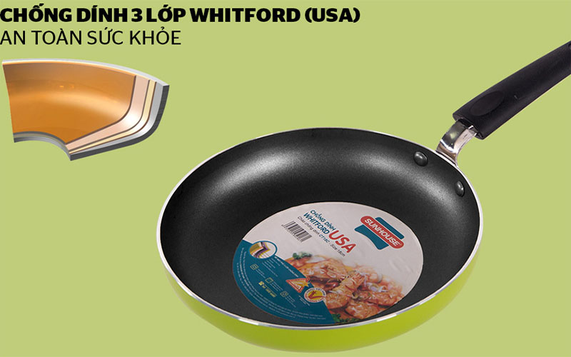 Bộ 2 chảo nhôm trơn cạn Sunhouse CT1824C - Hàng chính hãng