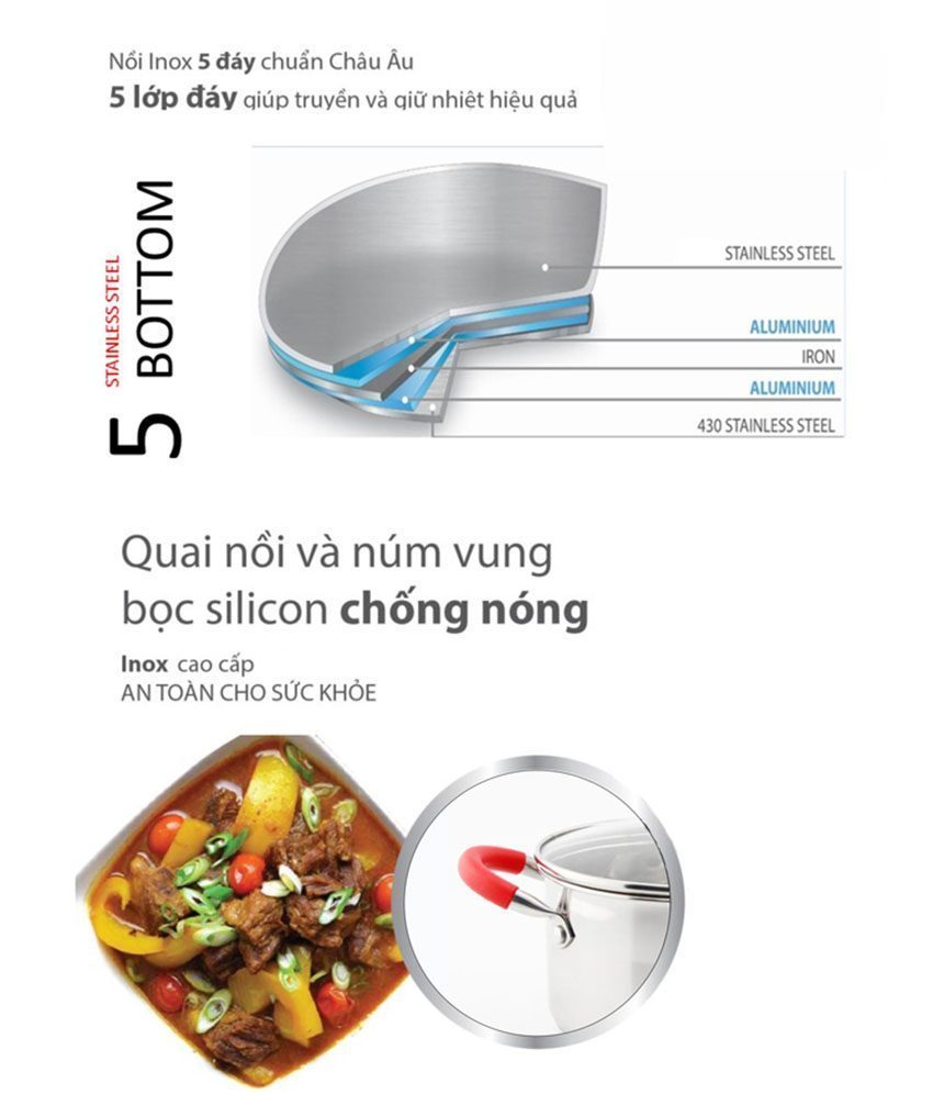 Bộ 3 nồi Inox Elmich EL3336 - Hàng chính hãng