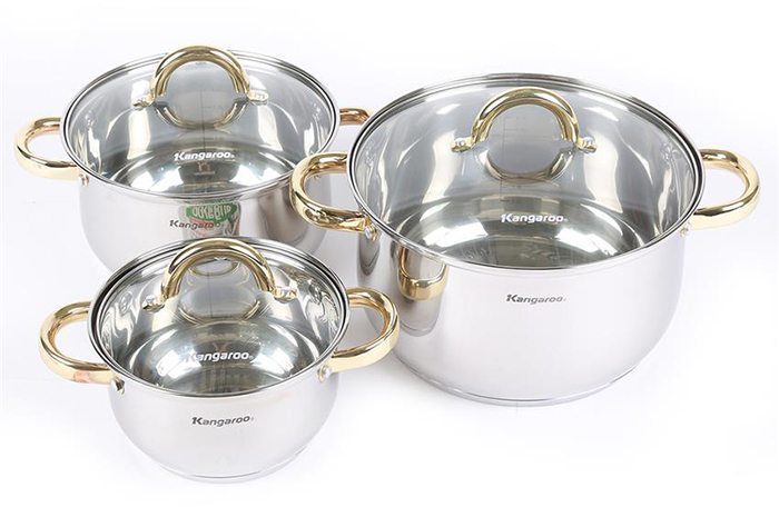 Bộ 3 nồi inox cao cấp 5 lớp Kangaroo KG864