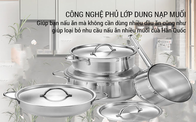 Công nghệ cấu tạo của Bộ 4 nồi Inox PoongNyun LCP-8PSET