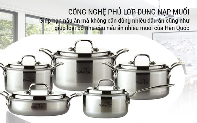 Bộ 5 nồi Inox PoongNyun WTPIHV - Hàng chính hãng