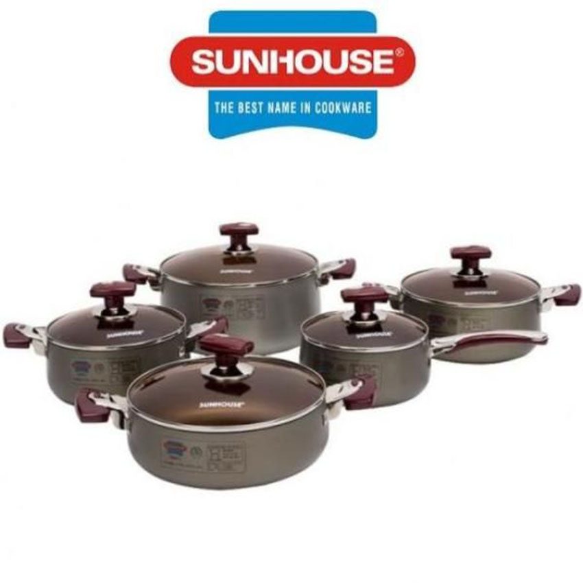 Bộ 5 nồi nhôm anod Sunhouse SH-9951 - Hàng chính hãng
