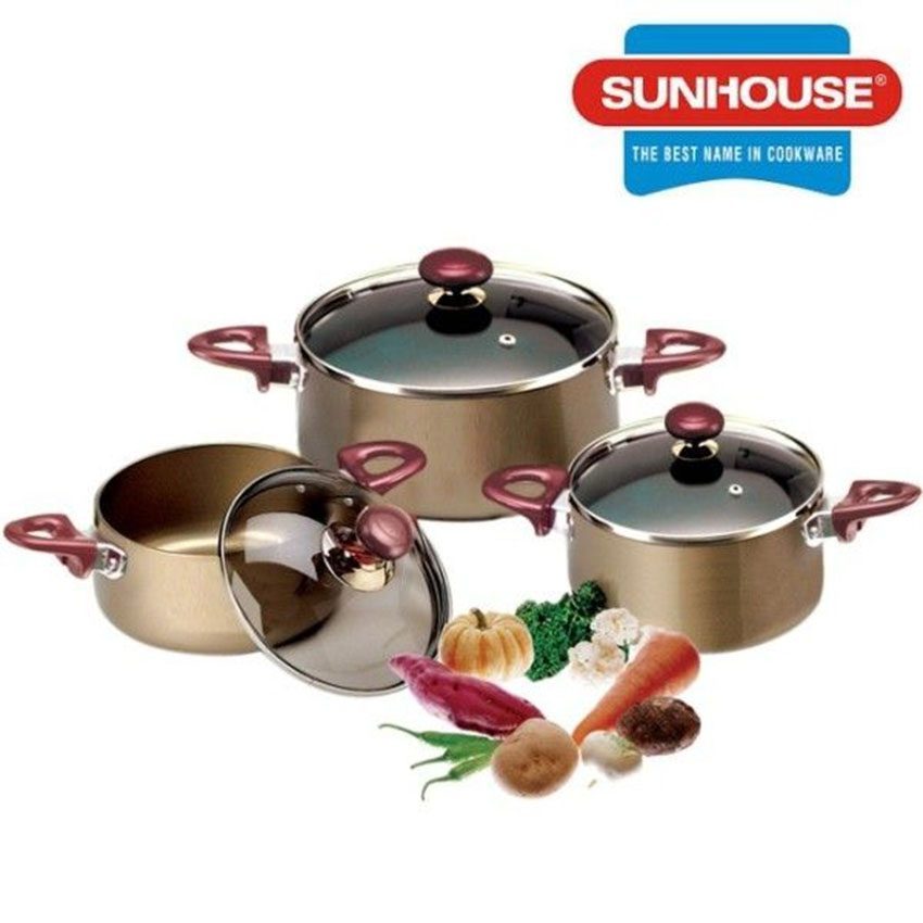 Bộ 5 nồi nhôm anod Sunhouse SH-9951 - Hàng chính hãng