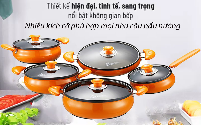 Bộ 5 nồi nhôm chống dính PoongNyun FAP(P) - Hàng chính hãng