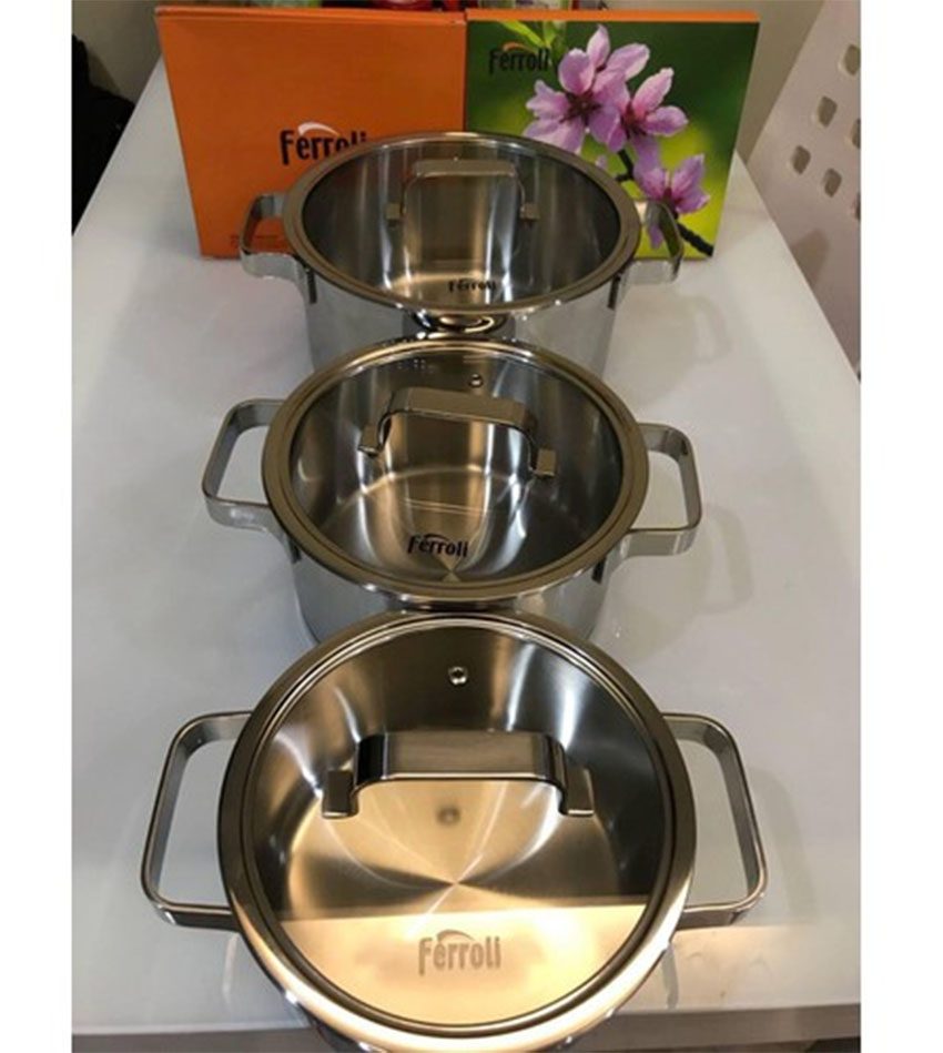 Bộ ba nồi inox Ferroli 3-PC 182024 - Hàng chính hãng