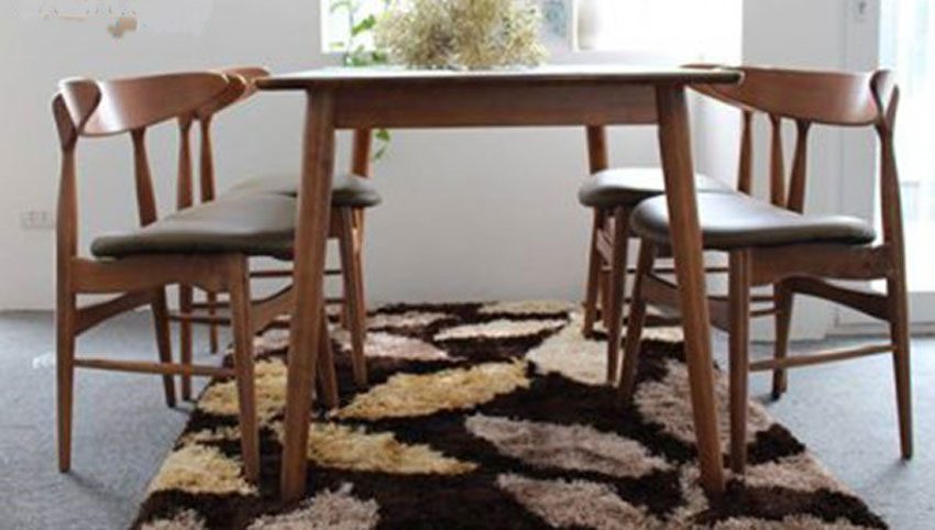 Bộ bàn ăn cao su 1.2m- 4 ghế - Hàng chính hãng