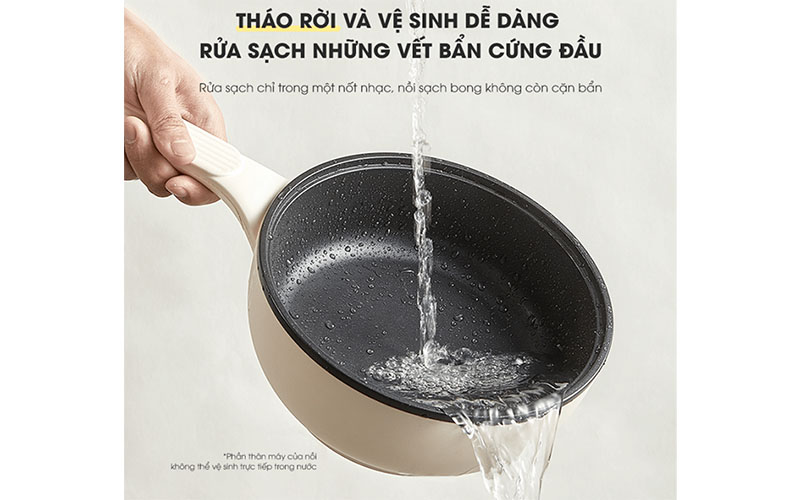 Thiết kế dễ vệ sinh của Bộ bếp điện đôi đa năng kèm nồi chảo Bear SB-BD02N
