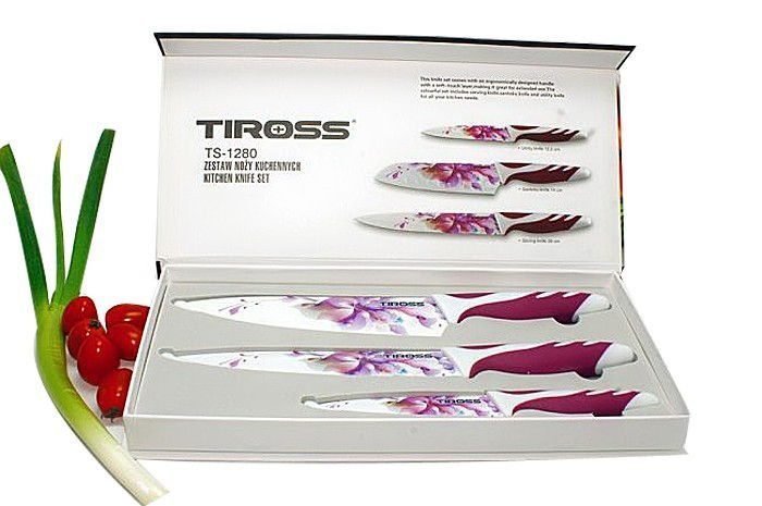 Bộ 3 dao hoa tráng men sứ Tiross TS-1280 - Hàng chính hãng