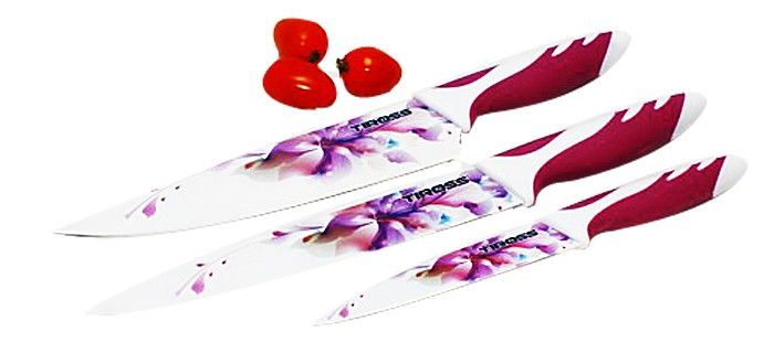 Bộ 3 dao hoa tráng men sứ Tiross TS-1280 - Hàng chính hãng