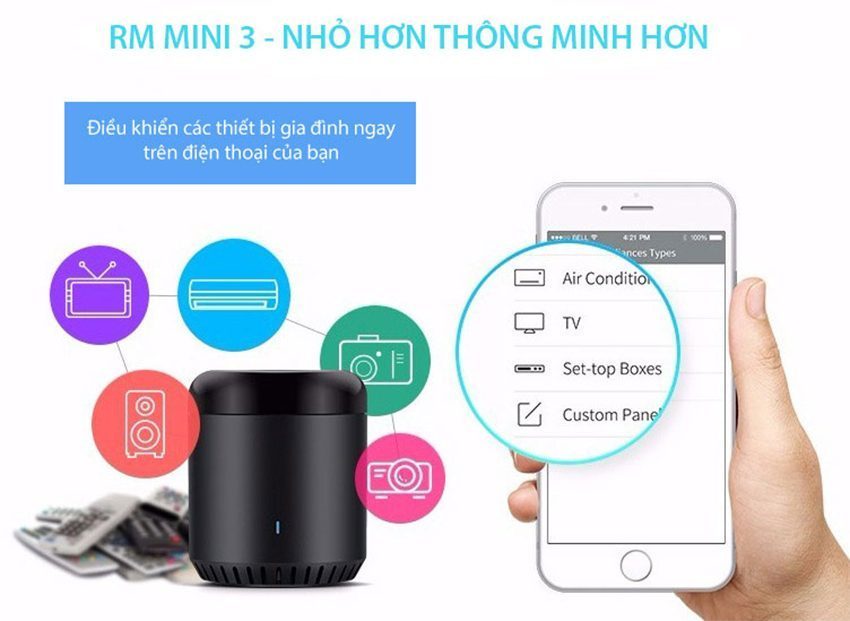 Bộ điều khiển mở rộng hồng ngoại Broadlink RM MINI 3 - Hàng chính hãng