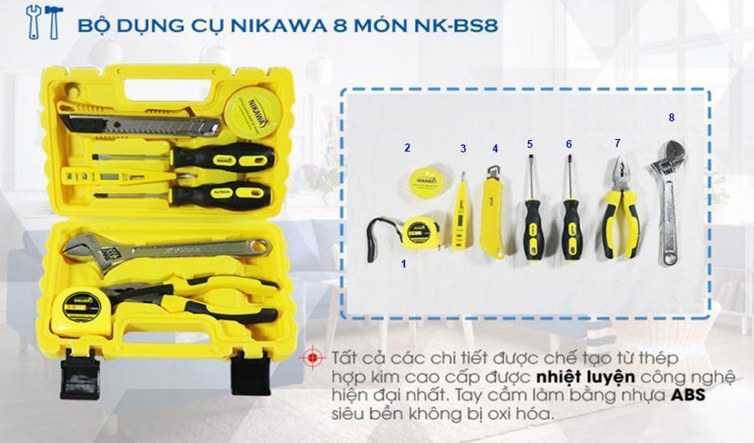 Bộ dụng cụ 08 món Nikawa NK-BS008 - Hàng chính hãng
