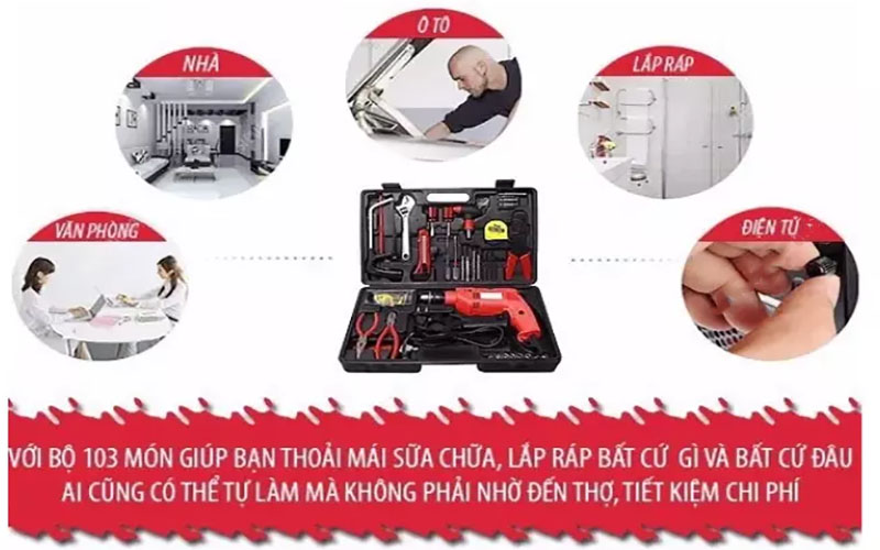Bộ dụng cụ máy khoan cầm tay Perfect PF-168 - Hàng chính hãng
