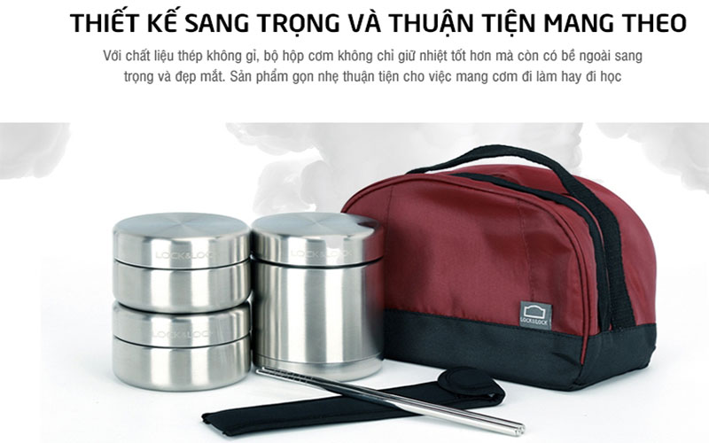 Bộ hộp cơm giữ nhiệt Lock&Lock LHC8015 - Hàng chính hãng