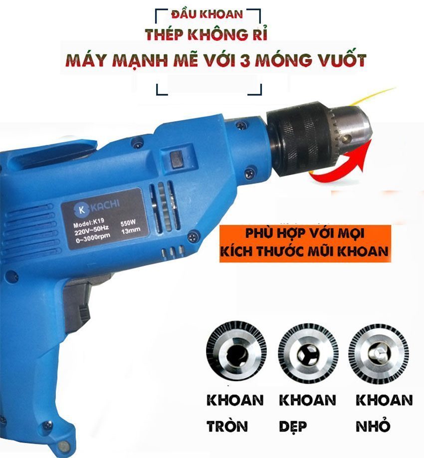 Bộ khoan đa năng có cưa đĩa mài Kachi K-19 - Hàng chính hãng