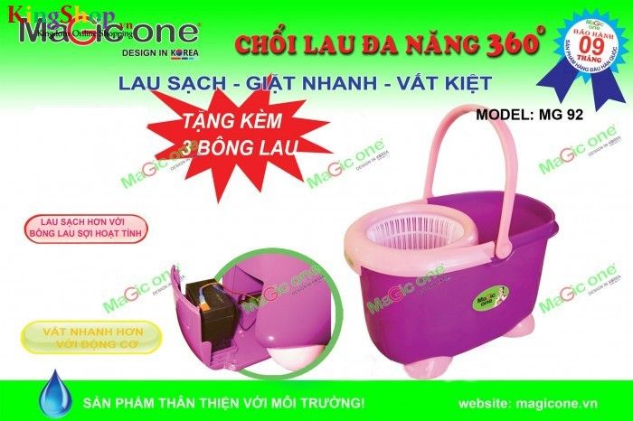 Bộ lau nhà Magic One MG-92 -  Vắt nước tự động