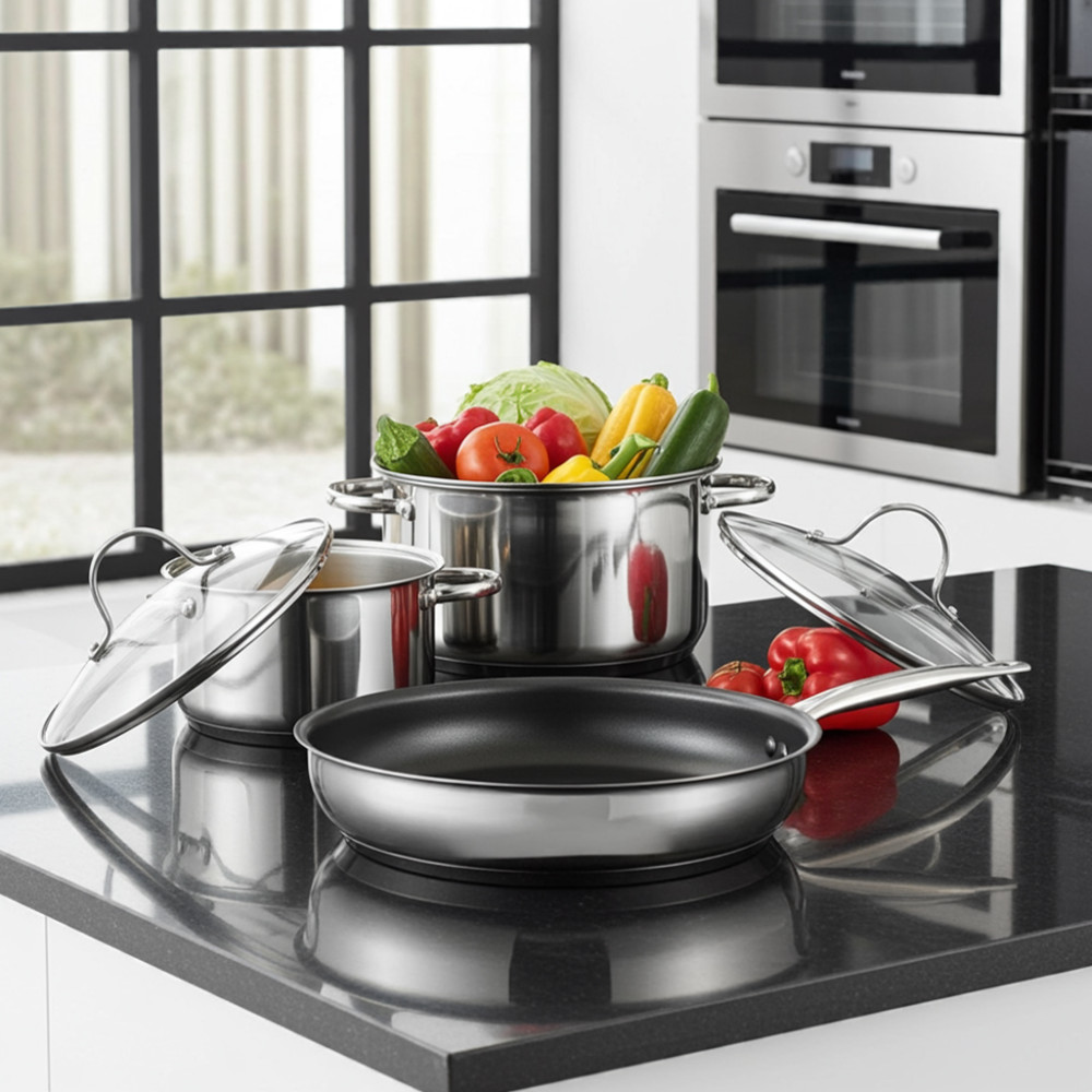 Bộ xoong nồi inox 3 món Bosch HEZ9SE030 