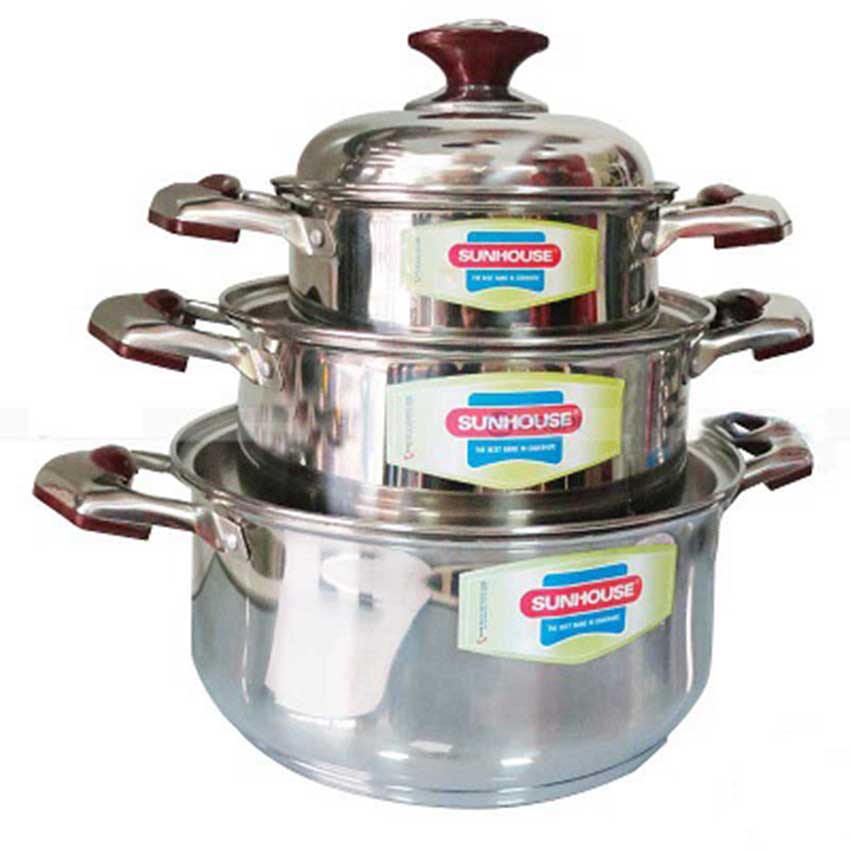 Bộ nồi 3 đáy Sunhouse SH555 - Hàng chính hãng