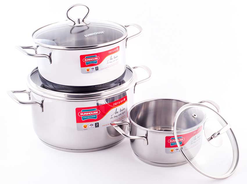Bộ nồi 3 đáy Sunhouse SH888 - Hàng chính hãng