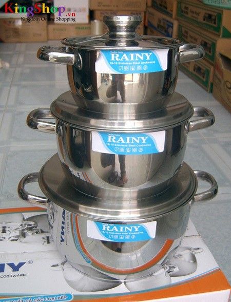 Bộ nồi inox 3 đáy cao cấp Rainy RN-06TTC