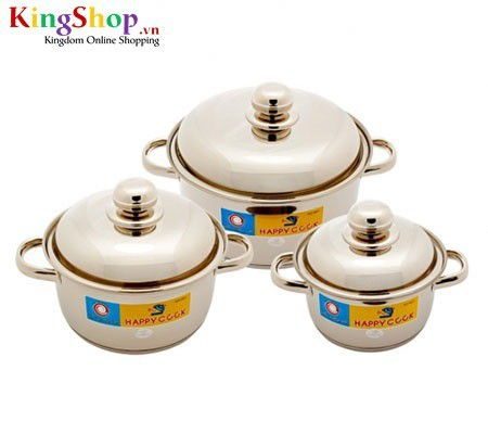 Bộ nồi 3 đáy Happy Cook HL06IC