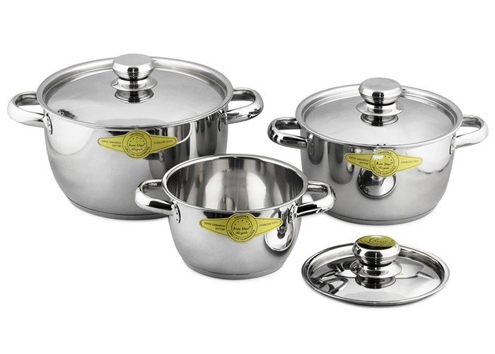 Bộ nồi 3 đáy inox Fivestar FS06C-1 - Hàng chính hãng