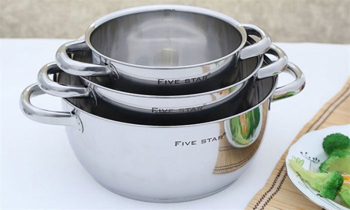 Bộ nồi 3 đáy inox Fivestar FS06C-1 - Hàng chính hãng